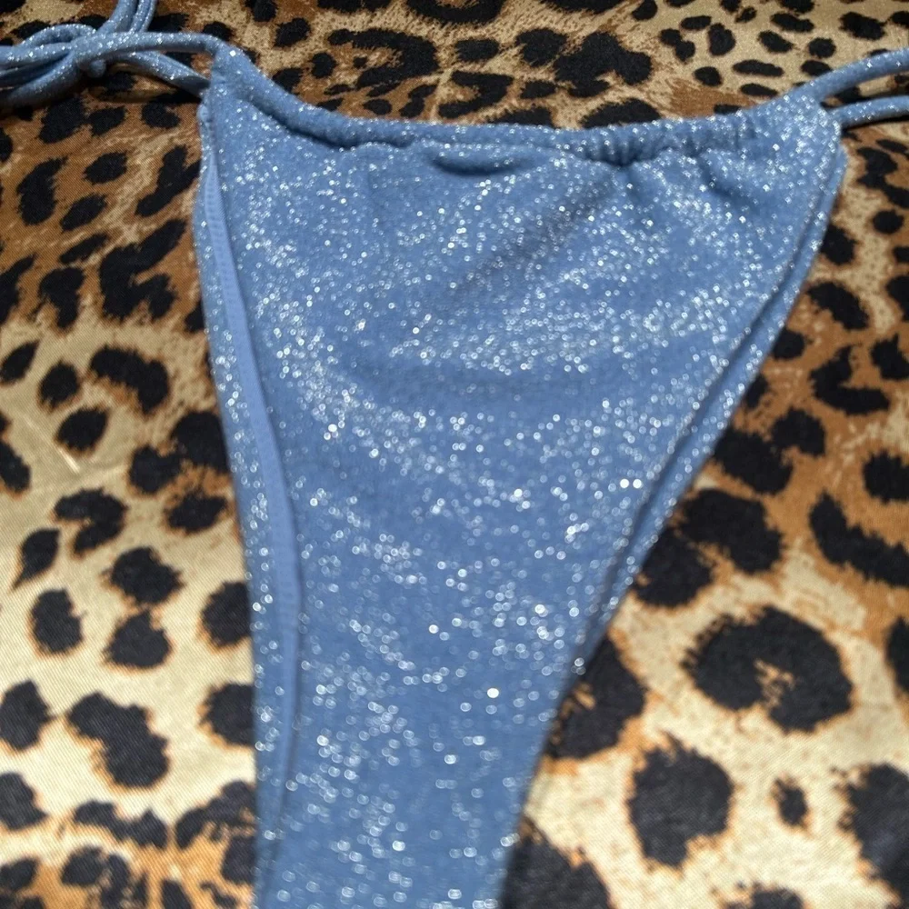 H&M Blue Glittery String Bikini Bottoms - Picture 2 of 5
